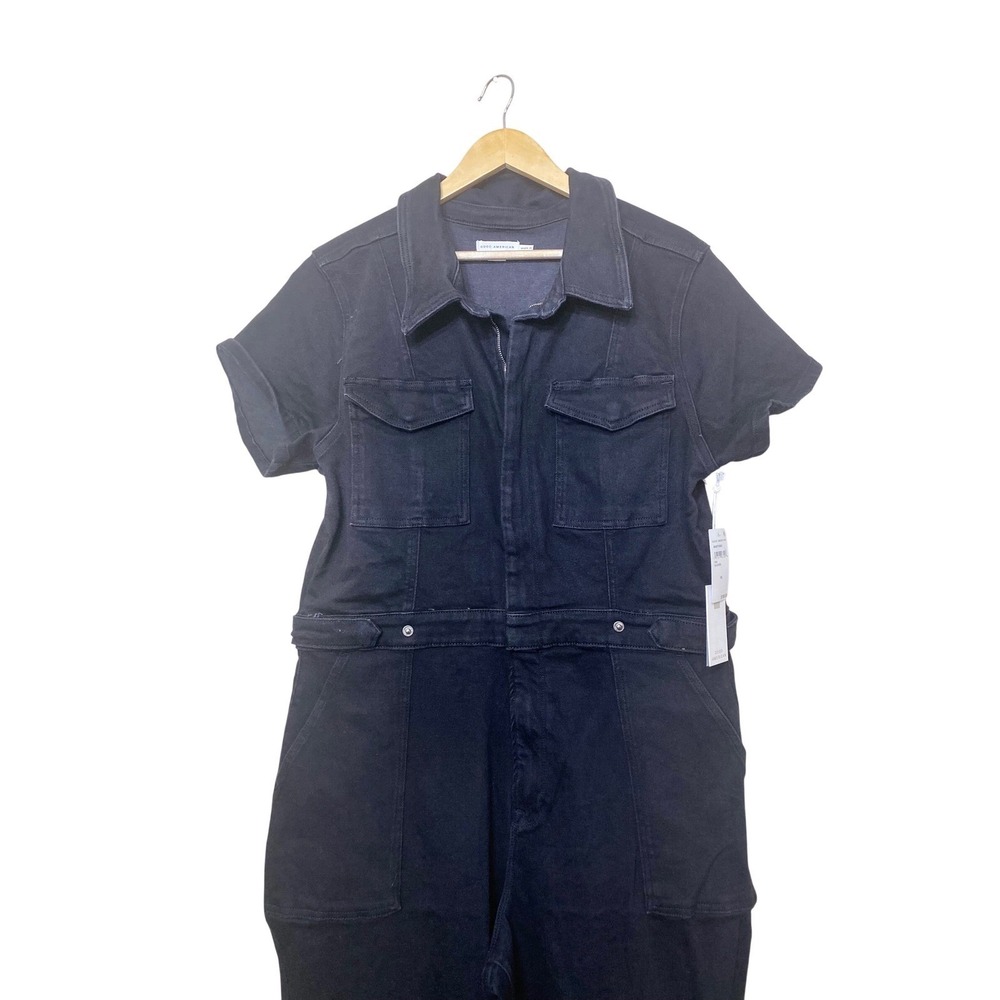 Good American Fit For‎ Success Short Sleeve Denim Jumpsuit Black 2XL NEW - Picture 3 of 5